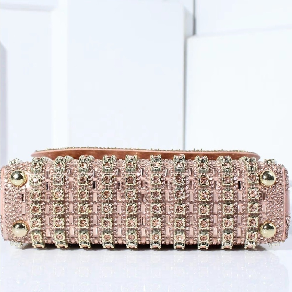 Elegant Pink Beaded Clutch